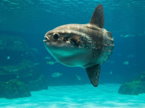 【こちらが覗いている時は相手も覗いているのである】山口県下関市立『しものせき水族館のマンボウ』