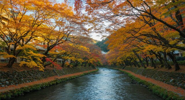 📍2. 嵐山公園 亀山地区|“誰もいない紅葉”と、川の音に包まれて