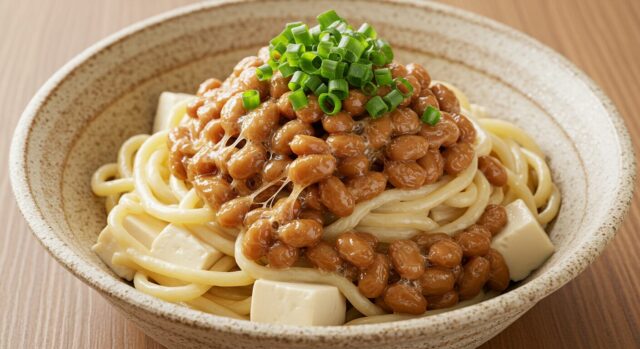 🍝 【夜に】豆腐と納豆のパスタ──「今日もよく頑張ったね」のごほうび