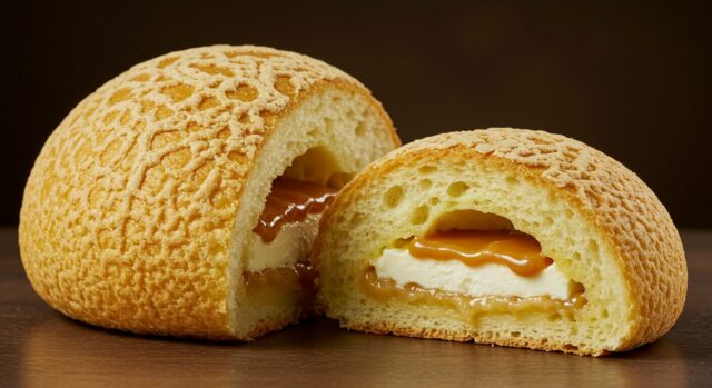 6. 塩キャラメルやチーズを使用したメロンパン