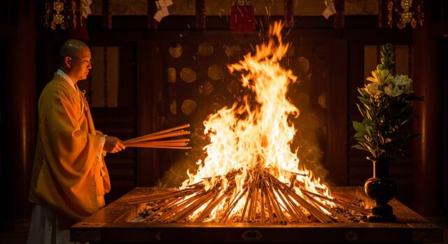 護摩行とは?火の祈祷で願いを届ける、1000年の修行