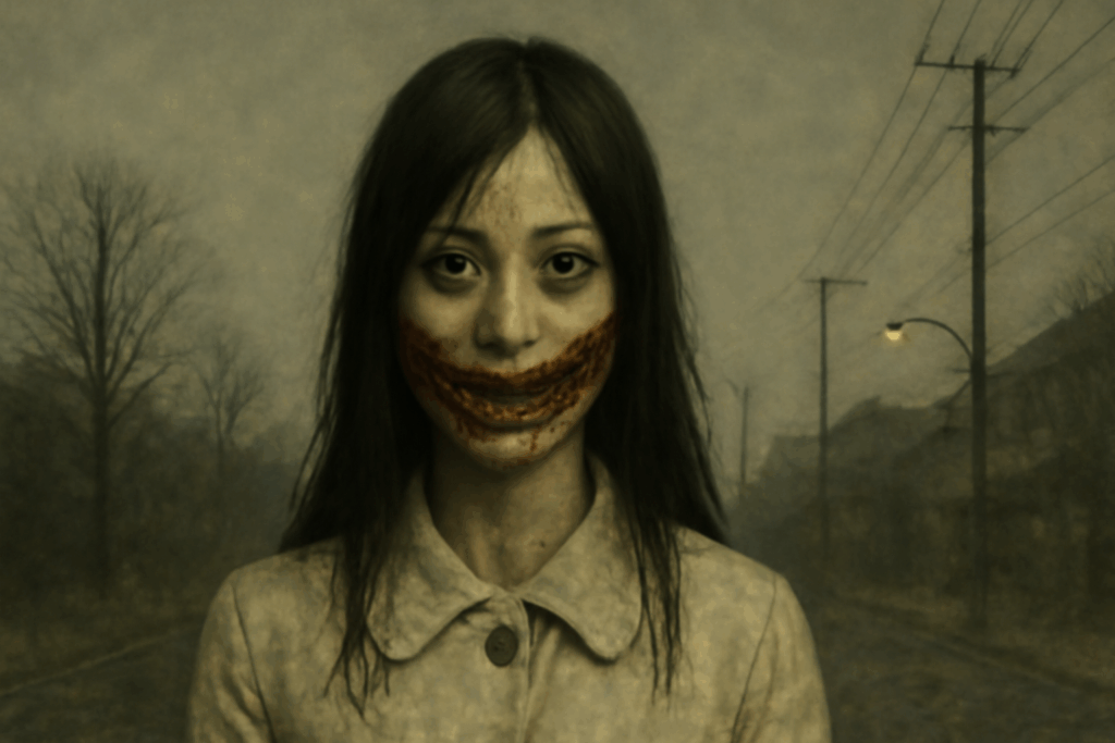 1. 口裂け女（くちさけおんな）👹：日本の恐怖の象徴