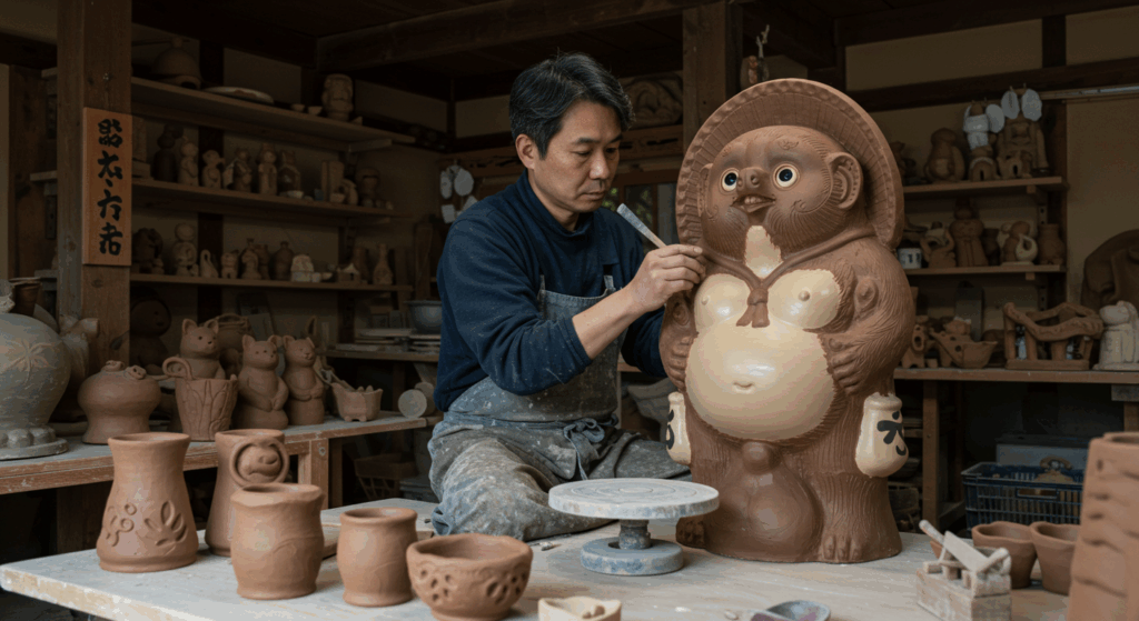 日本の不思議】かわいいだけじゃない！店先の“たぬきの置物”日本文化の