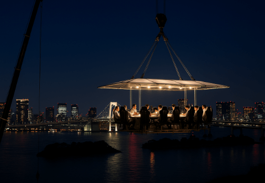 🍾Dinner in the Skyって何？世界が注目する“空のレストラン”